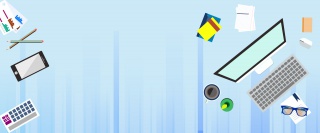 扁平风企业办公桌海报背景
