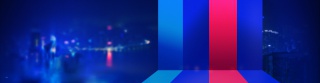 深夜星空蓝红色彩条创意家电电商促销海报背景