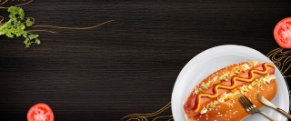 简约汉堡食物快餐背景合成