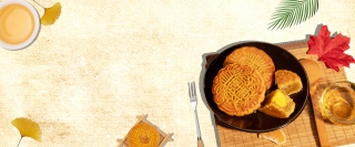 创意美食月饼背景合成