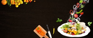 沙拉俯拍背景Banner免费下载美食俯视