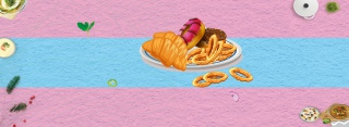 小清新甜点背景banner