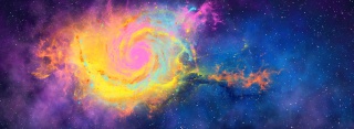 银河系蓝紫黄星空背景