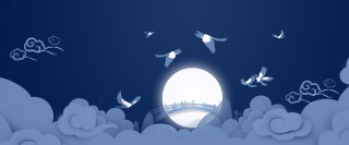七夕情人节鹊桥会中国风背景