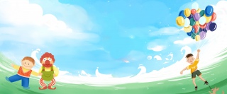六一61儿童节卡通可爱小孩儿banner