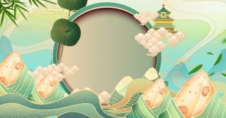 创意合成端午节简约国风背景