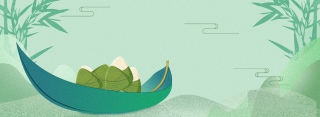 中国风时尚端午节粽子节banner背景