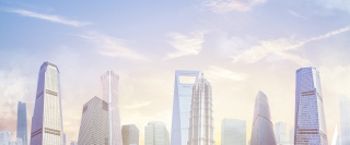 简约城市商务文化展板背景
